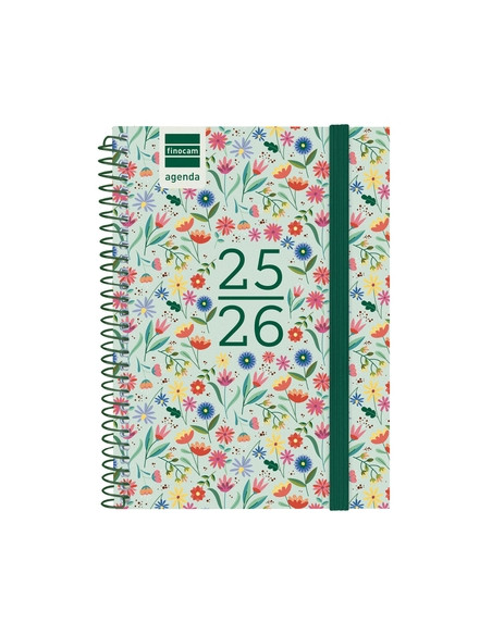 AGENDA ESCOLAR 2025-26 FINOCAM SECUNDARIA ESPIRAL tapa PP SV APAIS 8 120x164 con GOMA FIORI