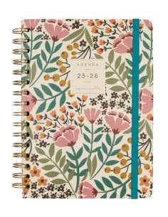 FINOCAM AGENDA MONIQUILLA ESPIRAL DOBLE E10 - 155X212MM SVH TAPA DURA JARDÍN 2025-2026