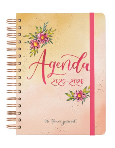 FINOCAM AGENDA THE FLOWER JOURNAL ESPIRAL DOBLE E10 - 155X212MM 1DP TAPA DURA ROSA 2025-2026