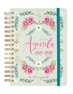 FINOCAM AGENDA THE FLOWER JOURNAL ESPIRAL DOBLE E10 - 155X212MM 1DP TAPA DURA VERDE 2025-2026