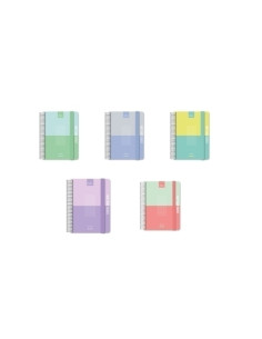 AGENDA ESCOLAR 2025-26 GRAFOPLAS KURU ESPIRAL tapa EXTRA con GOMA A5A6 SURTIDO EXPOSITOR DE 12 6x A5 2DP 6x A6 DP