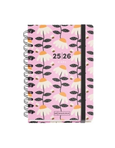 AGENDA ESCOLAR 2025-26 MIQUELRIUS ACADEMY WIRE-O tapa EXTRA con GOMA ACTIVA 1255x178 DP EQUINACEA