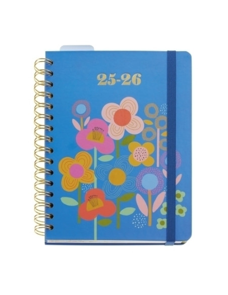 AGENDA ESCOLAR 2025-26 MIQUELRIUS ANNE LEHMAN WIRE-O tapa EXTRA con GOMA PLUS 4 170x218 DP HAPPY FLOWERS