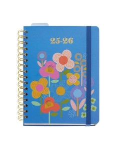 AGENDA ESCOLAR 2025-26 MIQUELRIUS ANNE LEHMAN WIRE-O tapa EXTRA con GOMA PLUS 4 170x218 SV APAIS HAPPY FLOWERS