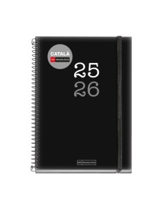 AGENDA ESCOLAR 2025-26 MIQUELRIUS CATALAN COLLEGE ESPIRAL tapa PP con GOMA PLUS 4 150x213 SV APAIS NEGRE