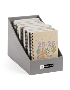 AGENDA ESCOLAR 2025-26 MIQUELRIUS CATALAN RECYCLED ESPIRAL tapa EXTRA ACTIVA 8 117x174 SV APAIS ASSORTIMENT EXPOSITOR DE 16