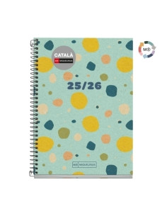AGENDA ESCOLAR 2025-26 MIQUELRIUS CATALAN RECYCLED ESPIRAL tapa EXTRA ACTIVA 8 117x174 SV APAIS CONFETTI