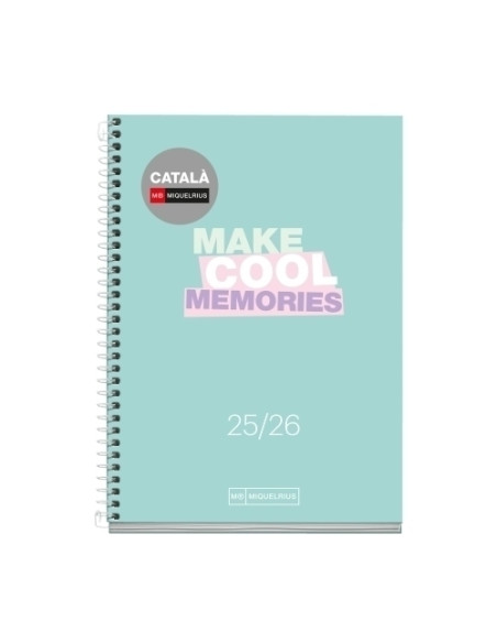 AGENDA ESCOLAR 2025-26 MIQUELRIUS CATALAN SCHOOL WRITE ESPIRAL tapa EXTRA ACTIVA 8 117x174 DP VERD