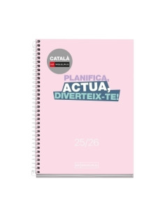 AGENDA ESCOLAR 2025-26 MIQUELRIUS CATALAN SCHOOL WRITE ESPIRAL tapa EXTRA ACTIVA 8 117x174 SV APAIS ROSA