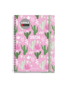 AGENDA ESCOLAR 2025-26 MIQUELRIUS CATALAN TEEN ESPIRAL tapa EXTRA con GOMA PLUS 4 154x215 SV APAIS DESERT