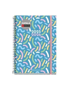 AGENDA ESCOLAR 2025-26 MIQUELRIUS CATALAN TEEN ESPIRAL tapa EXTRA con GOMA PLUS 4 155x215 DP SERPENTINA