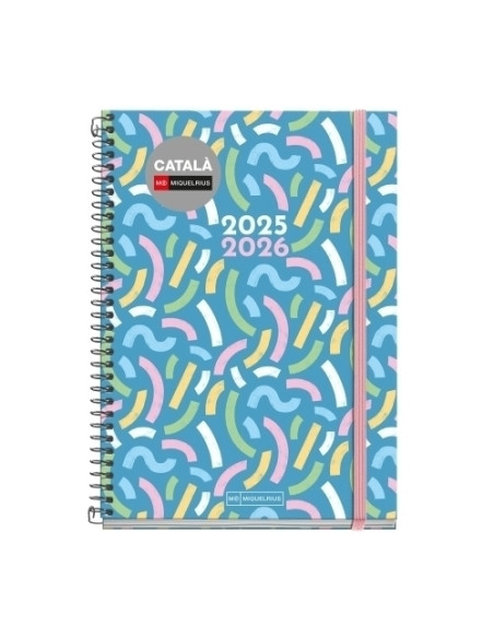 AGENDA ESCOLAR 2025-26 MIQUELRIUS CATALAN TEEN ESPIRAL tapa EXTRA con GOMA PLUS 4 155x215 DP SERPENTINA