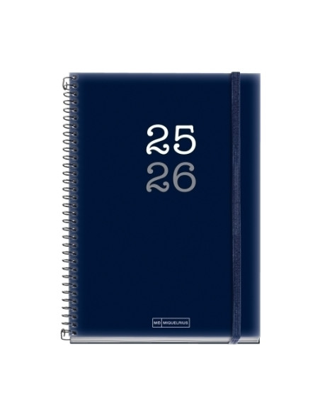 AGENDA ESCOLAR 2025-26 MIQUELRIUS COLLEGE ESPIRAL tapa PP con GOMA PLUS 4 150x213 DP AZUL