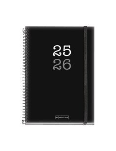 AGENDA ESCOLAR 2025-26 MIQUELRIUS COLLEGE ESPIRAL tapa PP con GOMA PLUS 4 150x213 SV APAIS NEGRO