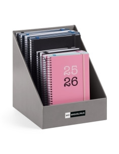 AGENDA ESCOLAR 2025-26 MIQUELRIUS COLLEGE ESPIRAL tapa PP con GOMA SURTIDO EXPOSITOR DE 12