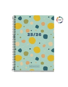 AGENDA ESCOLAR 2025-26 MIQUELRIUS RECYCLED ESPIRAL tapa EXTRA ACTIVA 8 117x174 SV APAIS CONFETTI