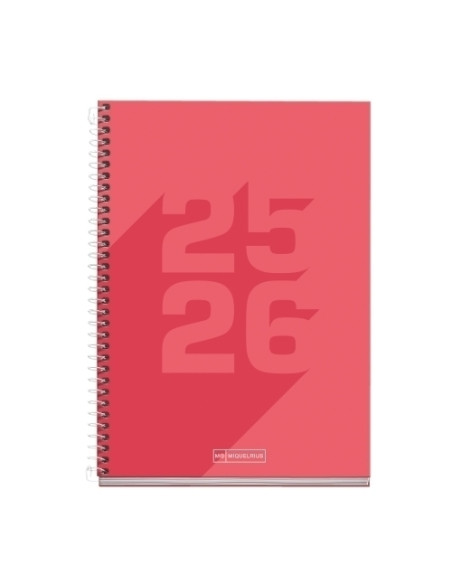 AGENDA ESCOLAR 2025-26 MIQUELRIUS SCHOOL BASIC ESPIRAL tapa EXTRA PLUS 4 150x213 DP CORAL