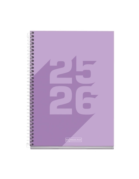 AGENDA ESCOLAR 2025-26 MIQUELRIUS SCHOOL BASIC ESPIRAL tapa EXTRA PLUS 4 150x213 SV APAIS MALVA