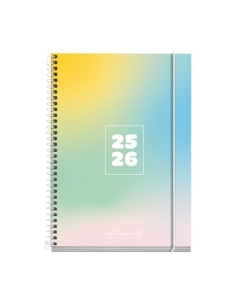 AGENDA ESCOLAR 2025-26 MIQUELRIUS SCHOOL DESIGN ESPIRAL tapa EXTRA con GOMA ACTIVA 8 117x174 DP YEAR