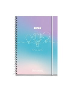 AGENDA ESCOLAR 2025-26 MIQUELRIUS SCHOOL DESIGN ESPIRAL tapa EXTRA con GOMA ACTIVA 8 117x174 SV APAIS DREAM