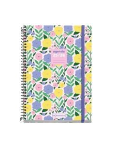 AGENDA ESCOLAR 2025-26 MIQUELRIUS TEEN ESPIRAL tapa EXTRA con GOMA PLUS 4 155x215 DP BLOSSOM