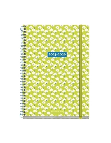 AGENDA ESCOLAR 2025-26 MIQUELRIUS TEEN ESPIRAL tapa EXTRA con GOMA PLUS 4 155x215 DP MARGARITAS