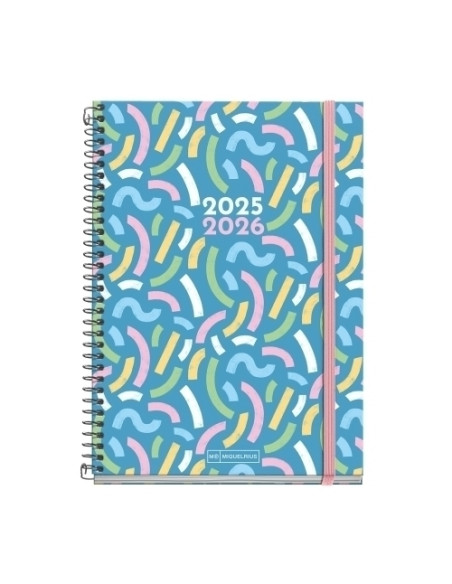 AGENDA ESCOLAR 2025-26 MIQUELRIUS TEEN ESPIRAL tapa EXTRA con GOMA PLUS 4 155x215 DP SERPENTINA