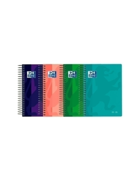 AGENDA ESCOLAR 2025-26 OXFORD EUSKERA SCHOOL ESPIRAL tapa PP 8 DP SURTIDO 4 col