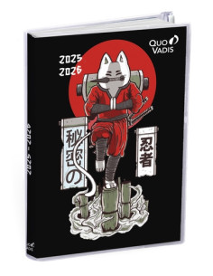 AGENDA ESCOLAR 2025-26 QUO VADIS EUROTEXTAGENDA  CREA MANGA GATO NINJA ZIP 12x17cm DP