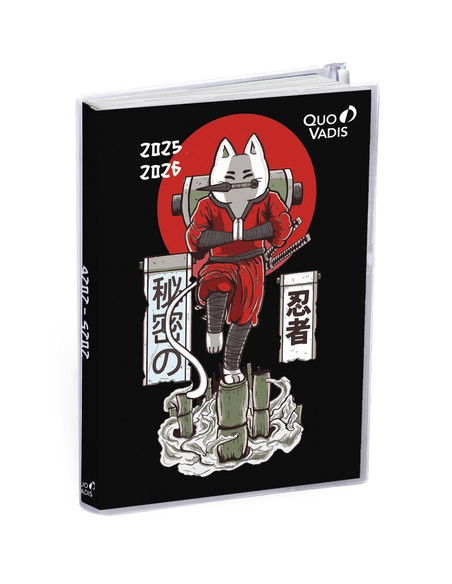 AGENDA ESCOLAR 2025-26 QUO VADIS EUROTEXTAGENDA  CREA MANGA GATO NINJA ZIP 12x17cm DP