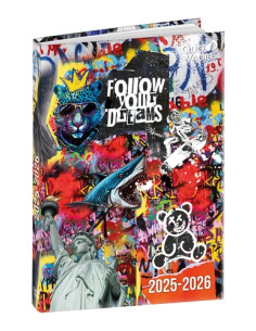 AGENDA ESCOLAR 2025-26 QUO VADIS EUROTEXTAGENDA  GRAFFITI SUEÑOS 12x17cm DP
