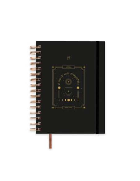 AGENDA ESCOLAR 2025-26 UO WIRE-O tapa EXTRADURA con GOMA A5 210x148 DP EQUILIBRIO