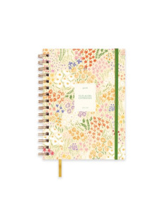 AGENDA ESCOLAR 2025-26 UO WIRE-O tapa EXTRADURA con GOMA A5 210x148 SV BLOOM