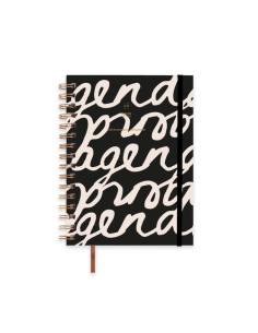 AGENDA ESCOLAR 2025-26 UO WIRE-O tapa EXTRADURA con GOMA A5 210x148 SV NOIR