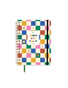 AGENDA ESCOLAR 2025-26 UO WIRE-O tapa EXTRADURA con GOMA A5 210x148 SV PROFE