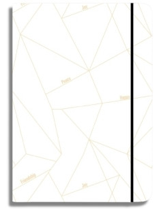 AGENDA UNICEF PERPETUA COSIDA tapa EXTRA CON GOMA 200x135 SV GEOMETRIC WHITE