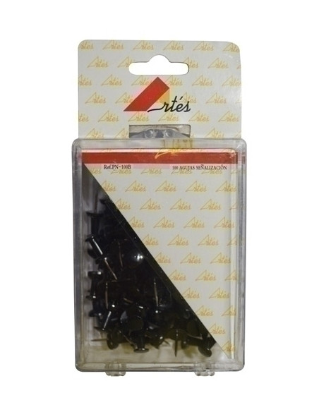 AGUJA SEÑALIZADORA PUSH-PIN ARTES CAJA de 100  NEGRAS