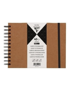 ALBUM de FOTOS CLAIREFONTAINE DIY KRAFT tapa DURA 21x16 cm 40h 200g