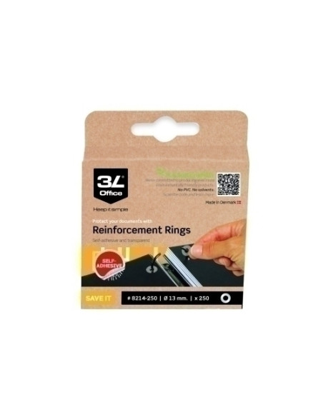 ARANDELA ADHESIVA 3L 13Ø TRANSPARENTES PACK DE 500