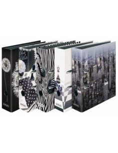 ARCHIVADOR palanca DECORADO HERLITZ BLACK&WHITE A4 80mm SURTIDOS