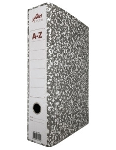 ARCHIVADOR palanca OLEF CARTON JASPEADO GRIS F 75mm