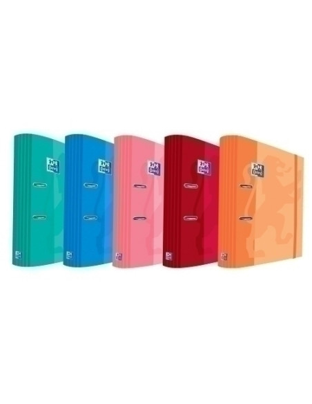 ARCHIVADOR palanca OXFORD SCHOOL CARTON FORRADO RADO A4 70mm con REC 160 hj CUADRIC5x5 COLSUR5