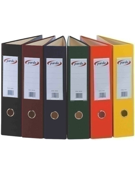 ARCHIVADOR palanca PARDO FORRADO PVC F 70mm NARANJA