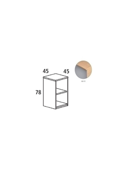 ARMARIO ROCADA COLUMNA 84x45x45 ESTRUCTURA ALUMINIO Y TAPA HAYA