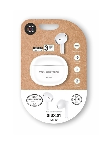 AURICULARES TECH-ONE-TECH SIUX01 BLUETOOTH MICROFONO INTEGRADO BLANCO