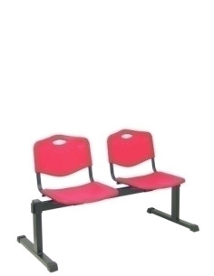 BANCADA PIQUERAS Y CRESPO ROBLEDO 2 PLAZAS ASIENTO Y RESPALDO PVC ROJO