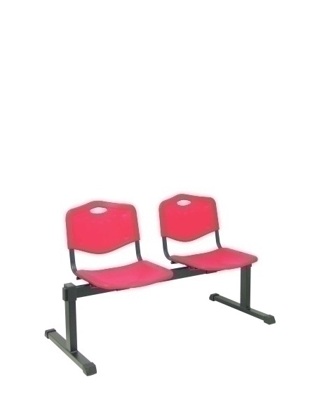 BANCADA PIQUERAS Y CRESPO ROBLEDO 2 PLAZAS ASIENTO Y RESPALDO PVC ROJO