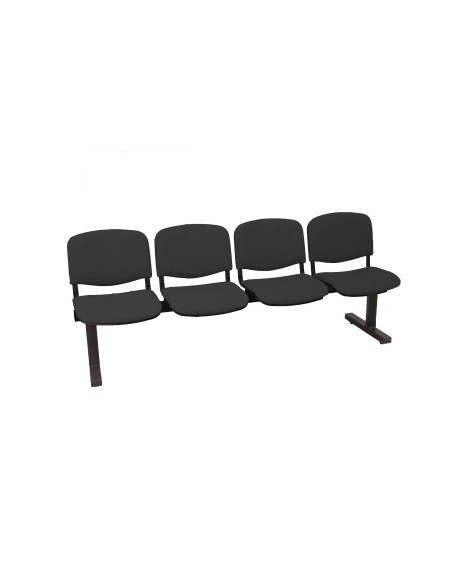 BANCADA PIQUERAS Y CRESPO VILLATOYA 4 PLAZAS DISEÑO ROBUSTO PATAS CON TOPES REGULADORES ASIENTO Y RESPALDO TAPIZADO ARAN NEGRO