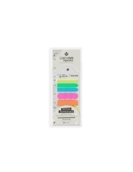 BANDERITAS ADHESIVAS CARCHIVO INGENIOX SHAPES COLORES NEON