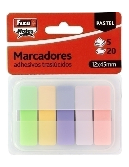 BANDERITAS ADHESIVAS FIXO NOTES POPUP 12x45 COLORES PASTEL PACK de 5